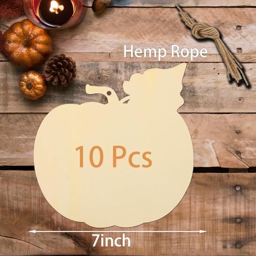 7 Inch Unfinished Wooden Pumpkins Set of 10