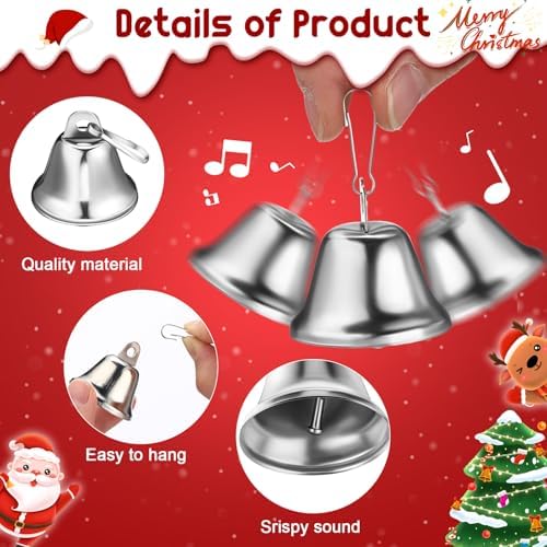 Shimeyao 100 pcs Jingle Bells with Spring Hooks for Crafts