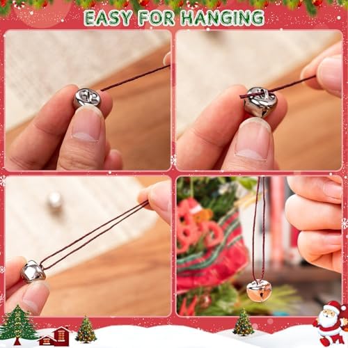 YGAOHF 100PCS Silver Jingle Bells for Crafts and Decorations