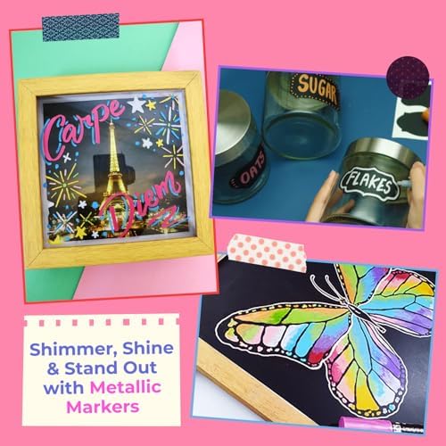 Chalkola Chalk Markers 40 Pack Neon Pastel Metallic 6mm Tips