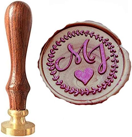 CTEB Custom Two Letters Monogram Heart Wreath Wax Seal Stamp Kit