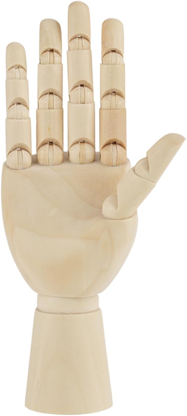 Hyuduo Art Mannequin Hand Model Wooden Sculpture 7 Inch Right Hand