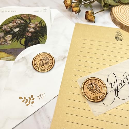 100Pcs Rose Style Adhesive Wax Seal Stickers for Envelopes and Invitations