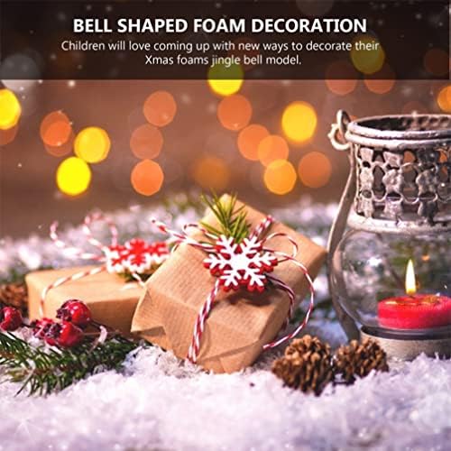 NOLITOY 40pcs White Foam Christmas Bell Shapes for Craft Projects