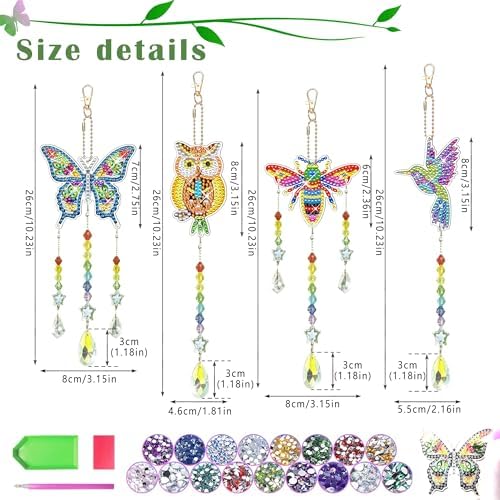 4pcs Diamond Painting Kit for Kids Ages 8-12