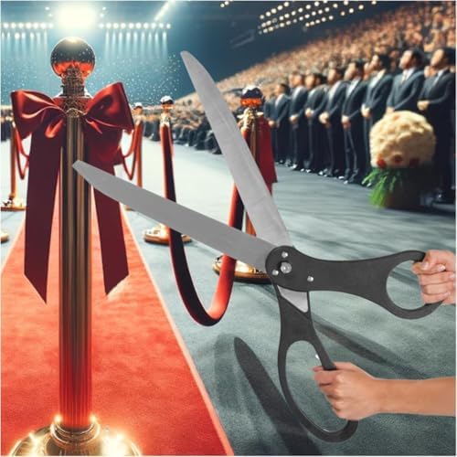 Giant Ribbon Cutting Ceremony Kit Black Scissors Red Ribbon