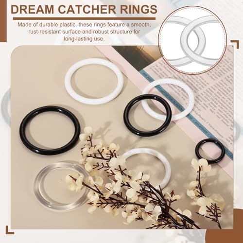 PATIKIL 30 Pcs Clear Plastic Dream Catcher Rings