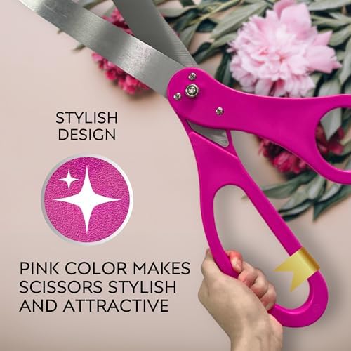 Pink Grand Opening Ribbon Cutting Kit with 25 Scissors