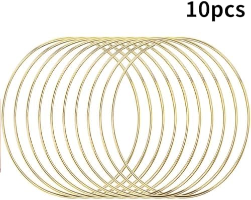 Coceca 10pcs 6 Inch Gold Metal Rings for Crafts