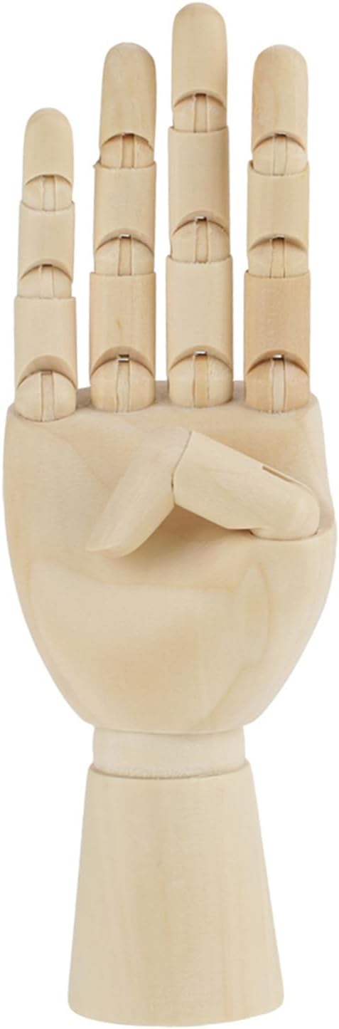 Hyuduo Art Mannequin Hand Model Wooden Sculpture 7 Inch Right Hand