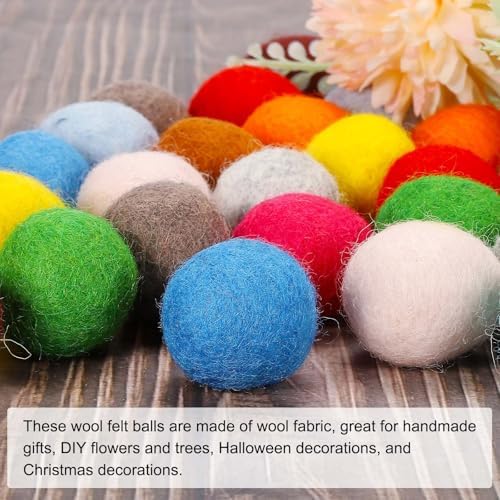 PATIKIL Wool Felt Balls Light Yellow 3cm Pack of 20