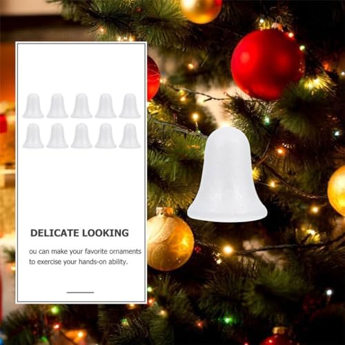 10 Pcs White Foam Christmas Bells for DIY Craft Projects