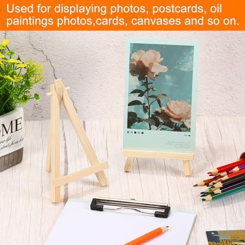 PATIKIL 63 Mini Wooden Easel Stand 6-Pack