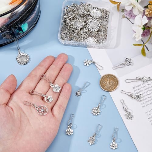 DICOSMETIC 72Pcs 12 Styles Zipper Pull Charms