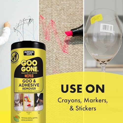 Goo Gone Adhesive Remover Wipes 2 Pack 48 Count