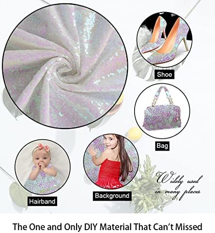 ShiDianYi 3 Feet Transparent White Sequin Fabric