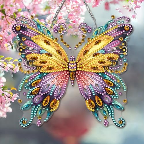 Beautiful Butterfly Owl Diamond Art Kit 5D Hanging Ornament