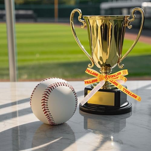 6 Rolls Baseball Ribbons for Sports Events and Gift Wrapping