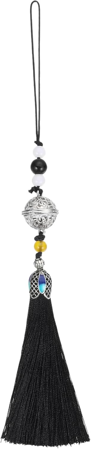 Uxcell Black Tassel Pendant with Bell - 19cm DIY Home Decor