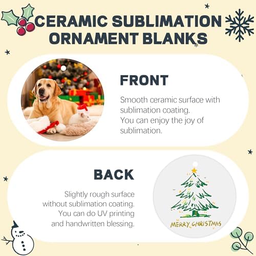 Joyclub 12PCS 3 Sublimation Ornament Blanks
