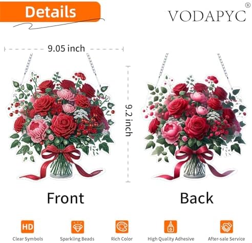VODAPYC Rose Diamond Art Hanging Kit for Adults