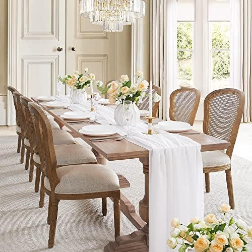 24 Feet White Chiffon Table Runner Fabric