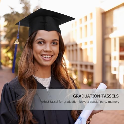 BESTOYARD 24 Pcs Blue Graduation Cap Tassels