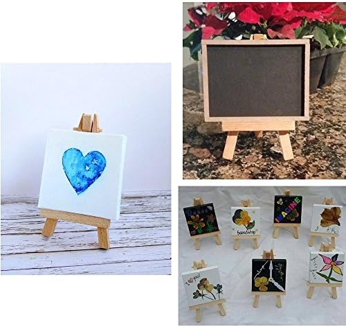 Retzjorv 10 Pcs Wooden Mini Easel Display Stand