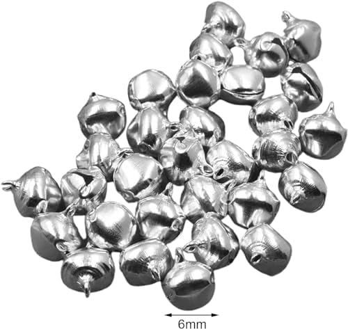 100Pcs Silver 6mm Jingle Bells for Crafts and Decorations
