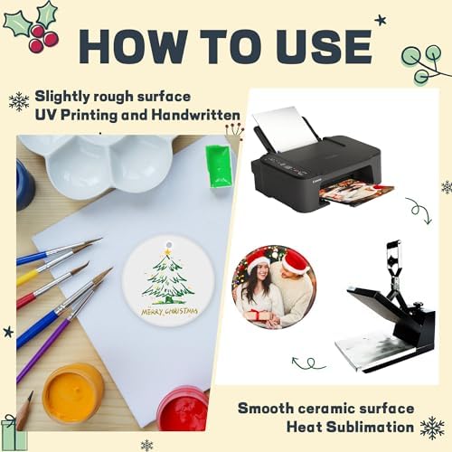 Joyclub 12PCS 3 Sublimation Ornament Blanks