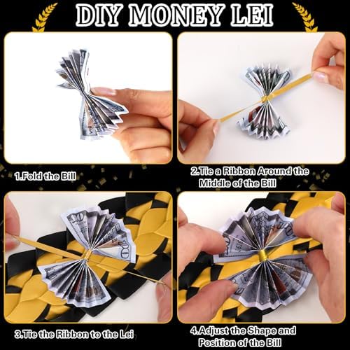 JUNEBRUSHS 16 Pcs 2025 Graduation Ribbon Lei Set