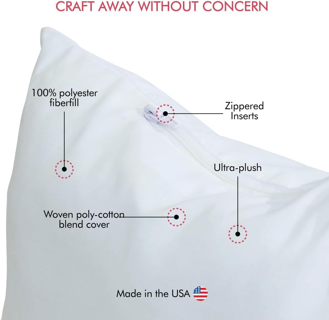 Fairfield Poly-Fil Premier Ultra Plush Pillow Insert 10x10 Inch White