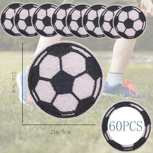 60 PCS Football Chenille Embroidered Patches