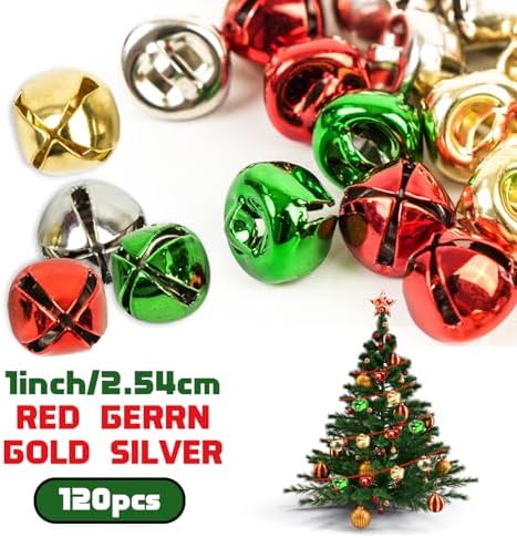 120Pcs Jingle Bells for Christmas and Pet Decorations
