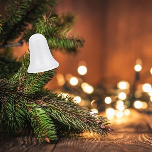 10 Pcs White Foam Christmas Bells for DIY Craft Projects