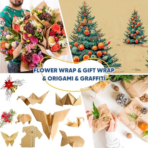 18 Inch x 3600 Inch Brown Craft Paper Roll 50LB