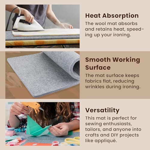 Somime 13x17 Wool Pressing Mat for Sewing and Quilting