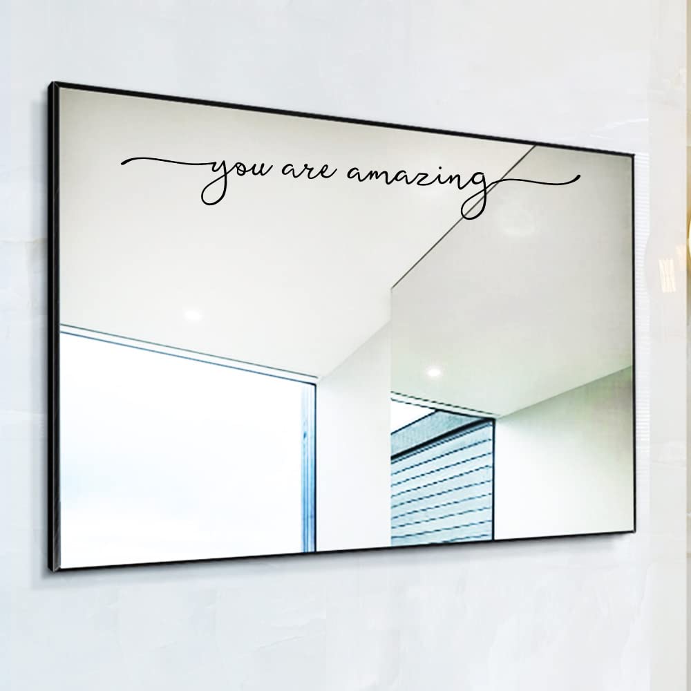 You Are Amazing Mirror Sticker 17x2 Inch Black Vinyl Wall Decal