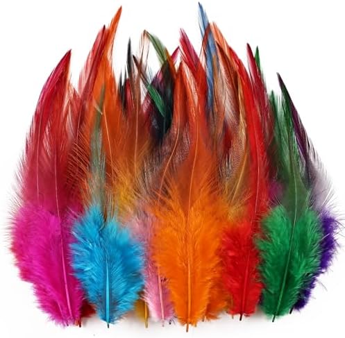 240pcs Colorful Rooster Feathers for Crafting
