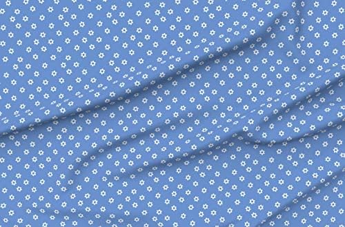 Spoonflower Fabric Star of David Hanukkah Blue Winter Menorah Chiffon Fat Quarter