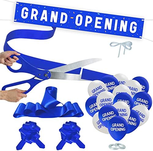 Grand Opening Blue Ribbon Cutting Kit with Decorations