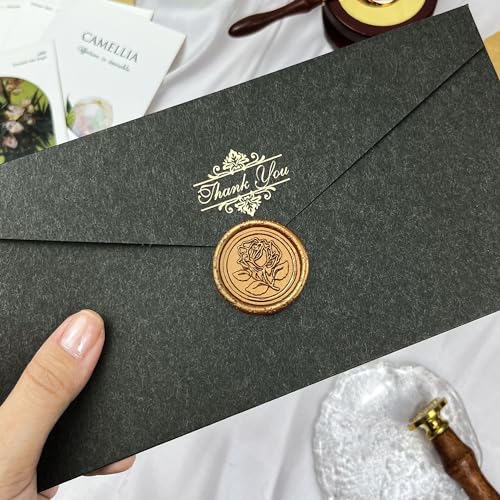100Pcs Rose Style Adhesive Wax Seal Stickers for Envelopes and Invitations