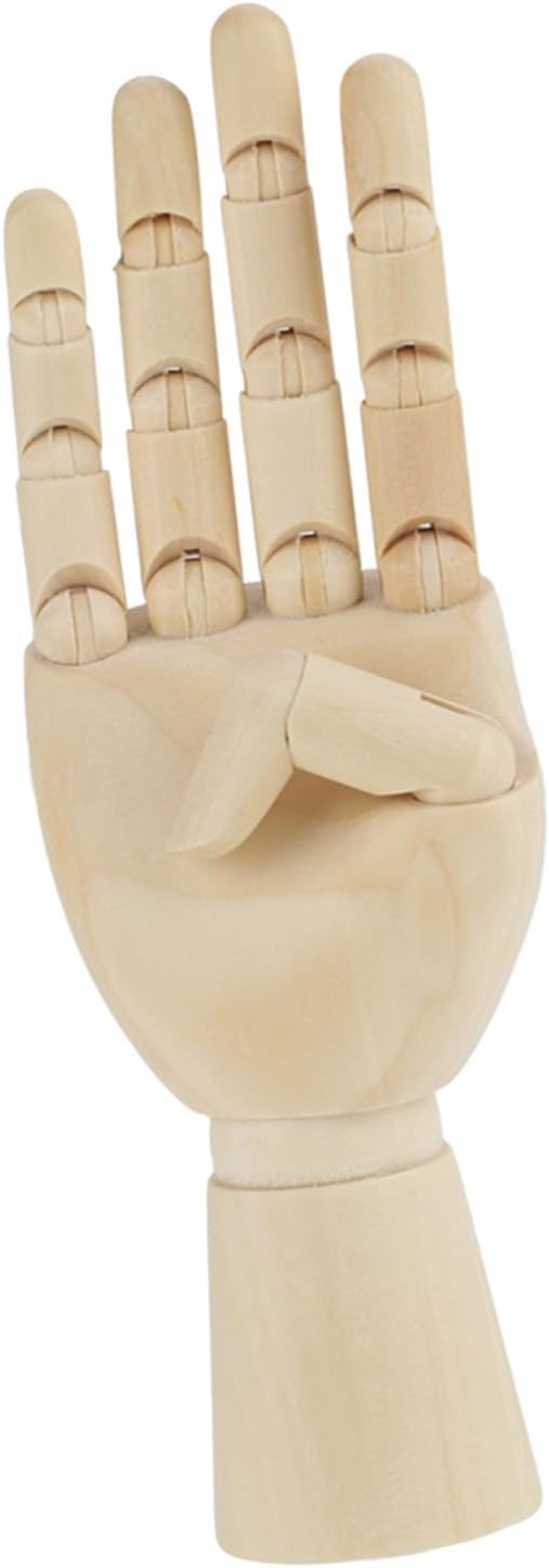 Hyuduo Art Mannequin Hand Model Wooden Sculpture 7 Inch Right Hand