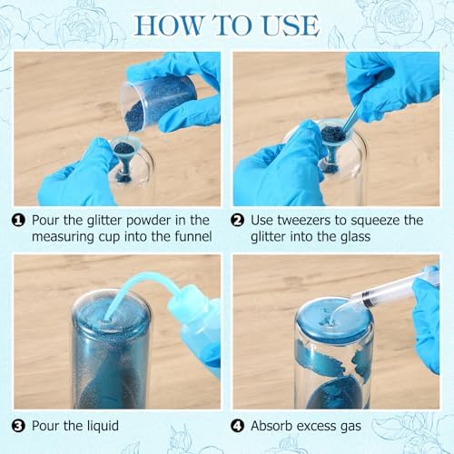 Baderke 20 Pcs Snow Globe Tumbler DIY Kit Blue