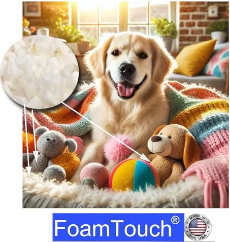 FoamTouch Premium Grade High Density 5lb White Shredded Memory Foam Filler