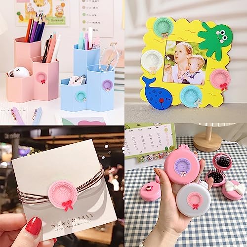Honbay 36PCS Cartoon Slime Charms Mini Straw Hat Flatback Resin Cabochons
