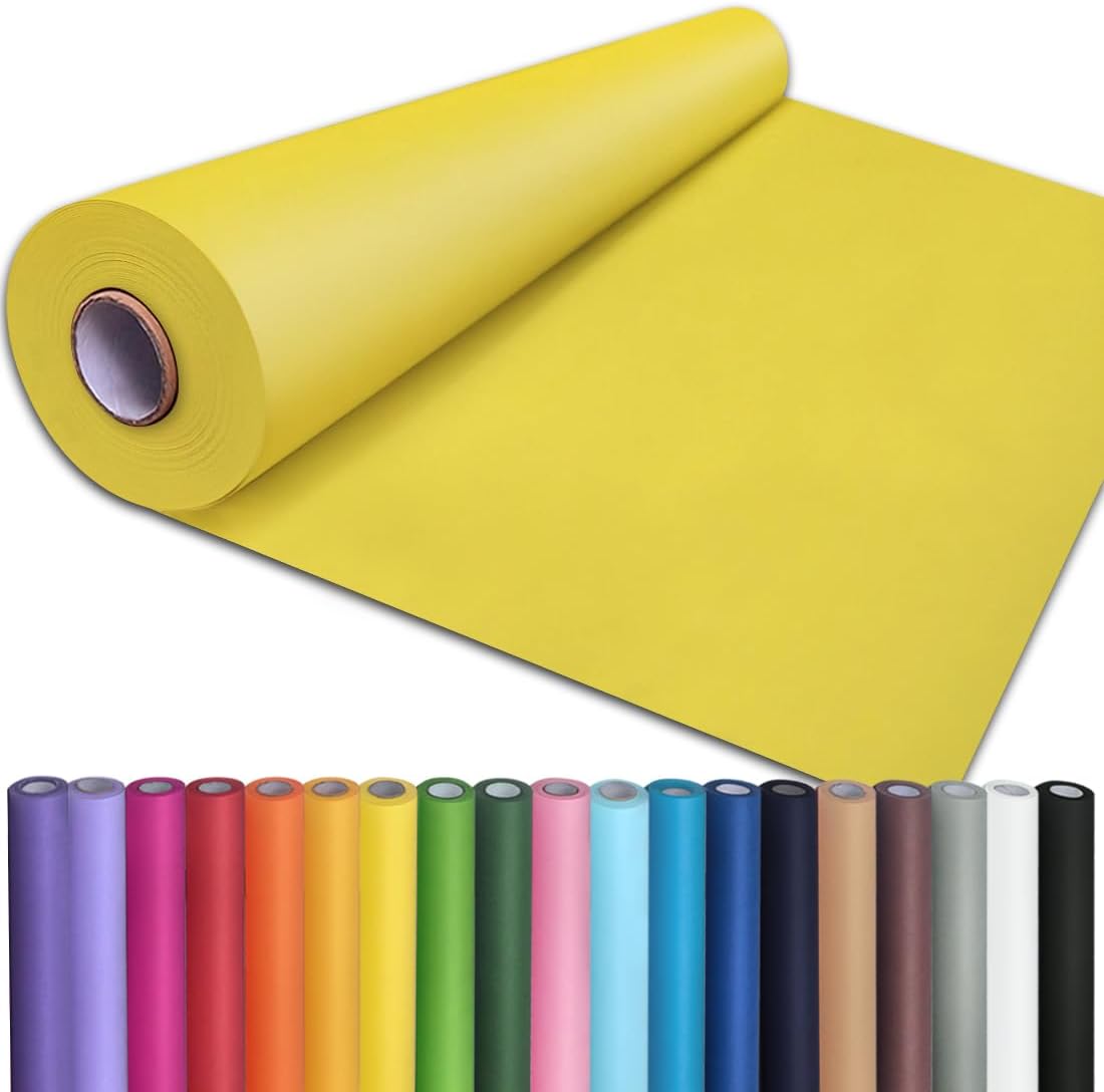 PerkHomy 24 x 120 Lemon Yellow Kraft Paper Roll for Crafting