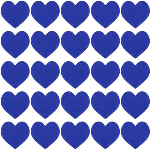 MECCANIXITY Felt Heart Pom Pom 3 Inch Blue Pack of 100