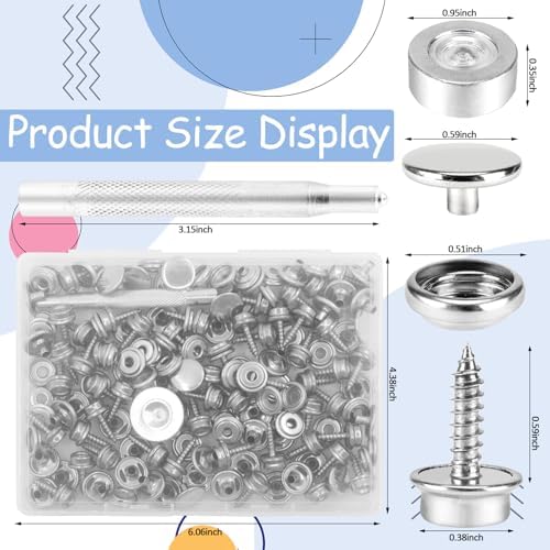 CXIIPOL 150 PCS Canvas Snap Kit with Setting Tools
