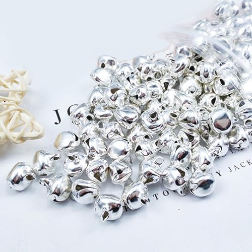 100Pcs Silver 6mm Jingle Bells for Crafts and Decorations